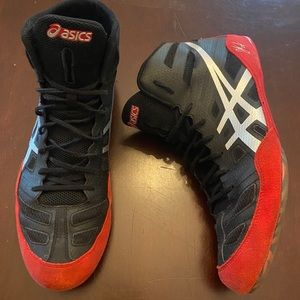 Asics JB Elite V 2.0 J3A1Y Wrestling Martial Arts USA Red Black Shoes